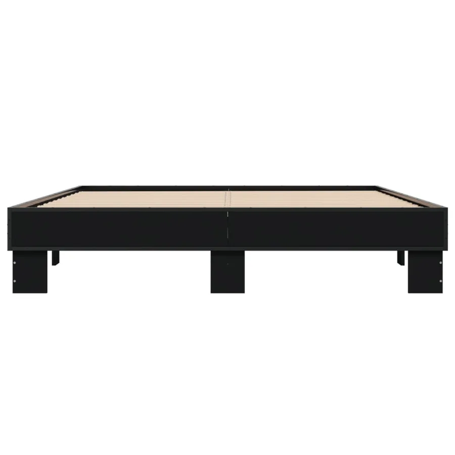 Cadre de lit sans matelas noir 150x200 cm - 4