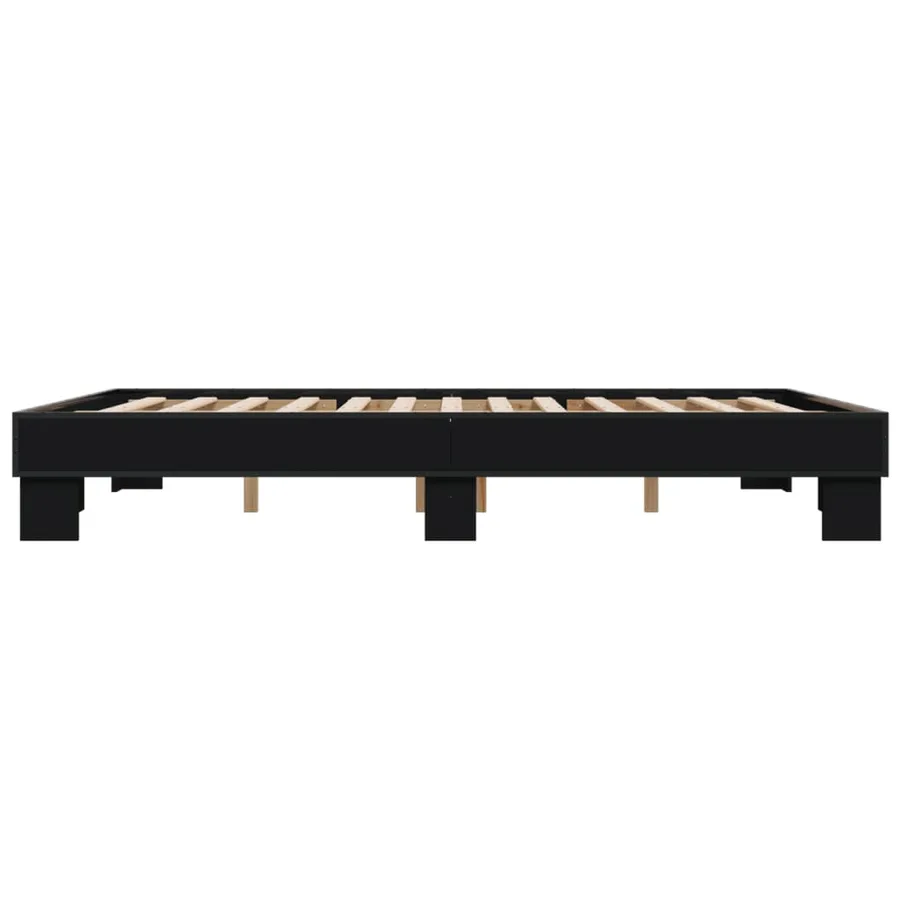 Cadre de lit sans matelas noir 150x200 cm - 5