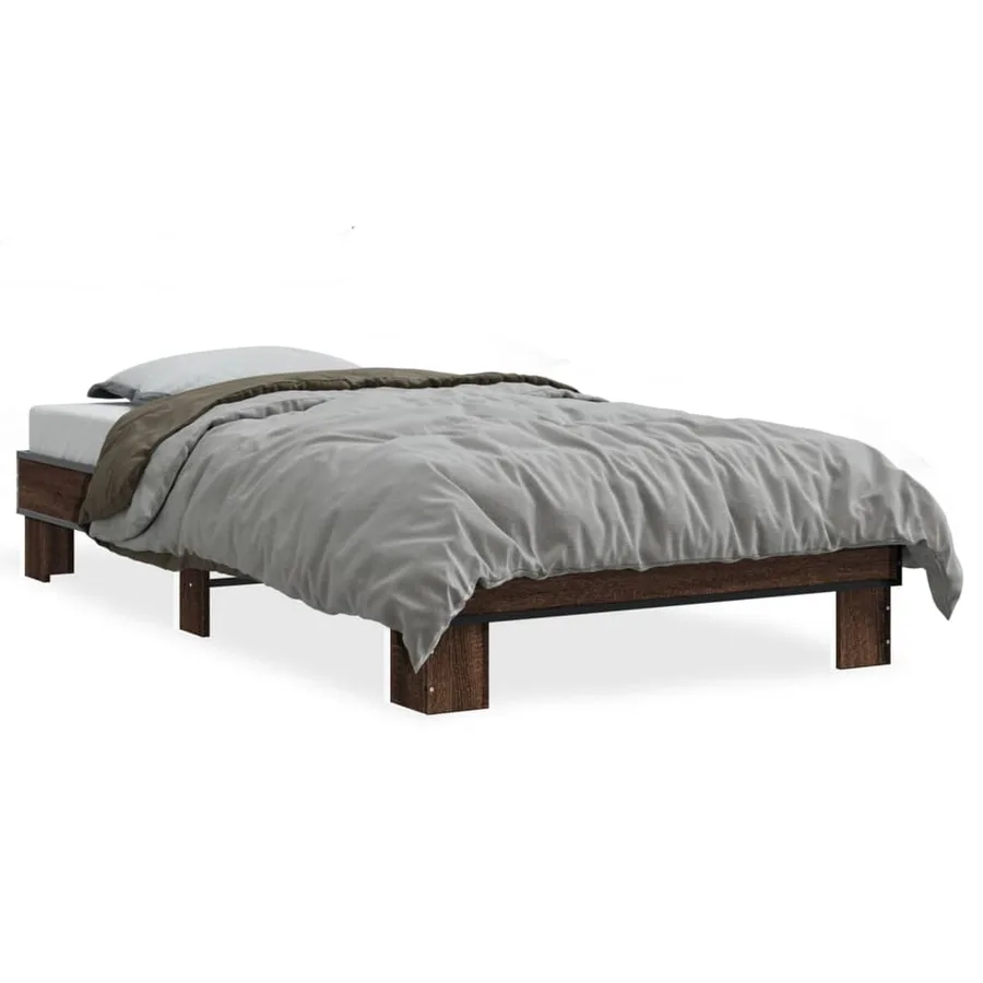 Cadre de lit sans matelas chêne marron 75x190 cm - 2