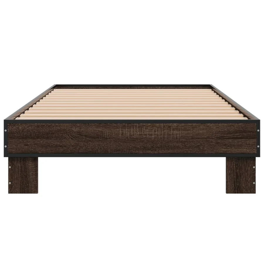 Cadre de lit sans matelas chêne marron 75x190 cm - 4