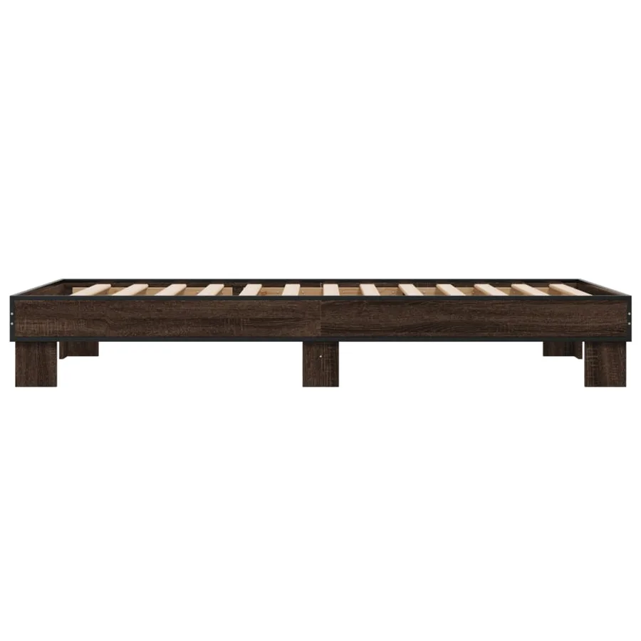 Cadre de lit sans matelas chêne marron 75x190 cm - 5