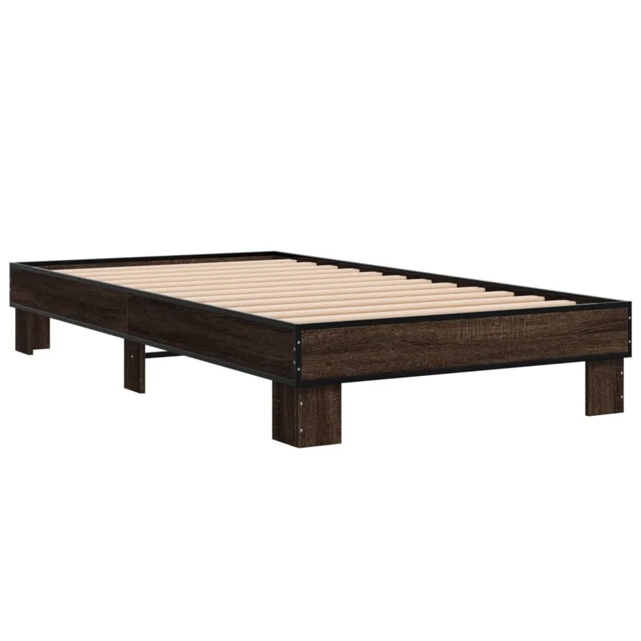 Cadre de lit sans matelas chêne marron 75x190 cm - 6