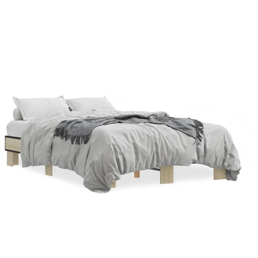Cadre de lit sans matelas chêne sonoma 120x190 cm - 2