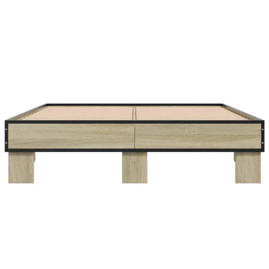Cadre de lit sans matelas chêne sonoma 120x190 cm - 4