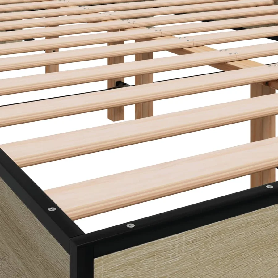 Cadre de lit sans matelas chêne sonoma 120x190 cm - 7