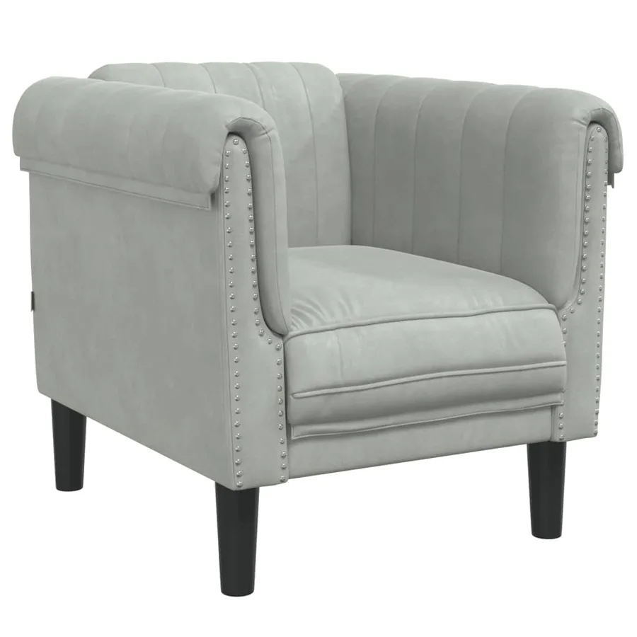 Ensemble de canapés 3 pcs gris clair velours - 4