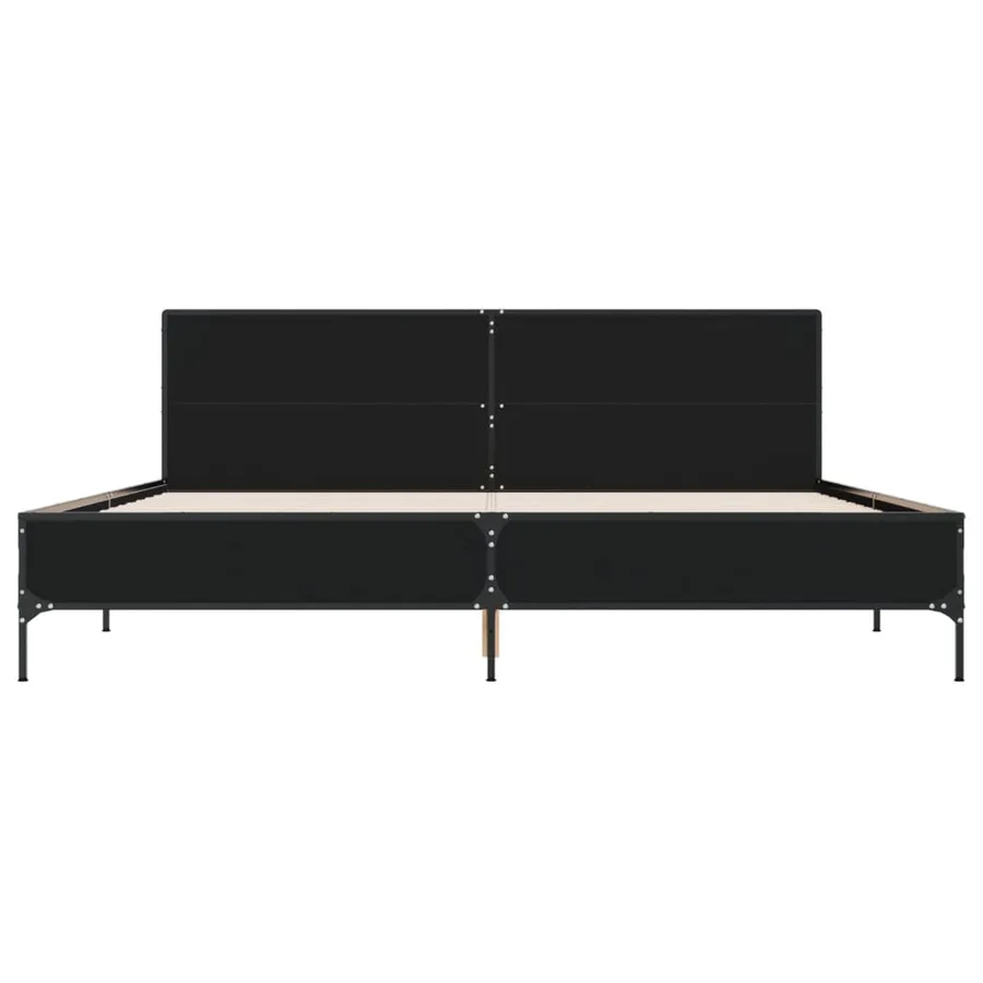 Cadre de lit sans matelas noir 180x200 cm - 4