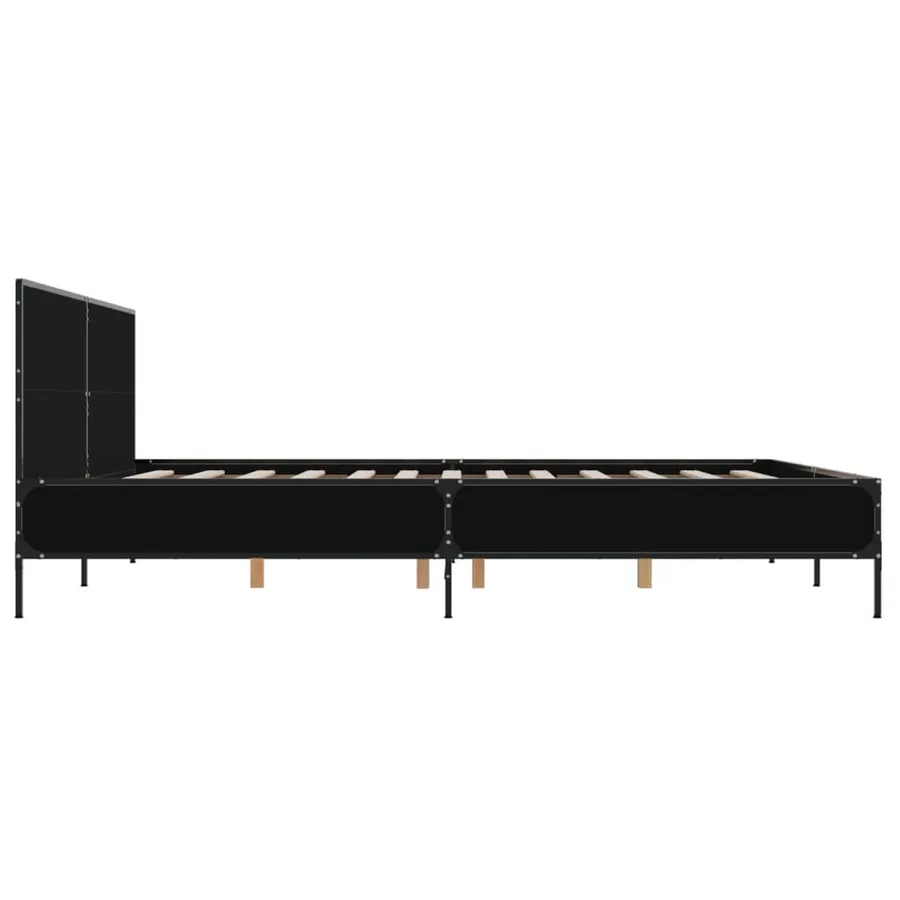 Cadre de lit sans matelas noir 180x200 cm - 5