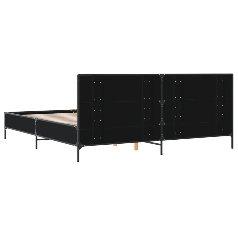 Cadre de lit sans matelas noir 180x200 cm - 6