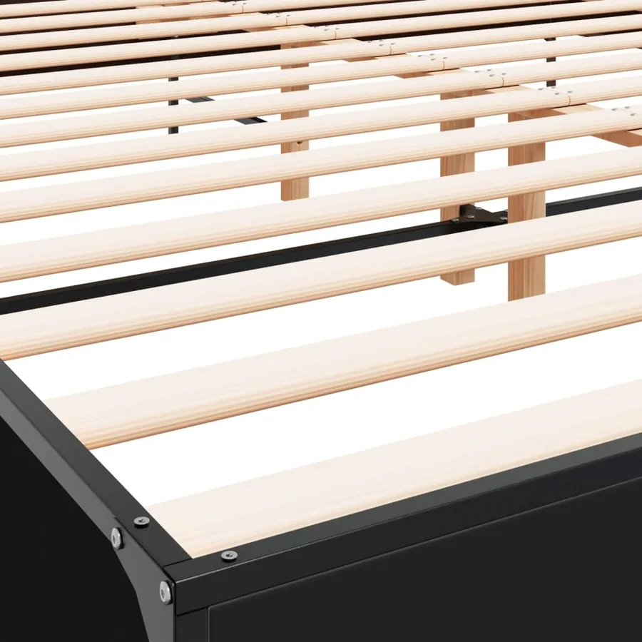 Cadre de lit sans matelas noir 180x200 cm - 7