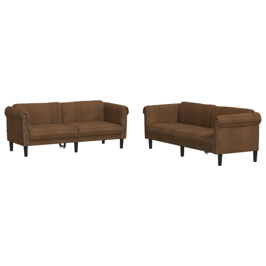 Ensemble de canapés 2 pcs marron velours - 2