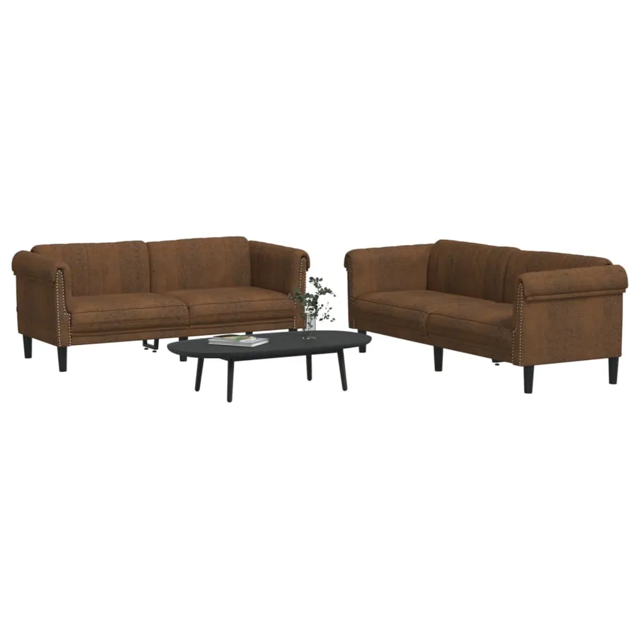 Ensemble de canapés 2 pcs marron velours - 3