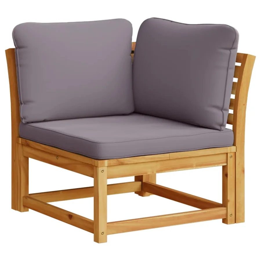 Salon de jardin avec coussins 7 pcs bois massif d'acacia - 4