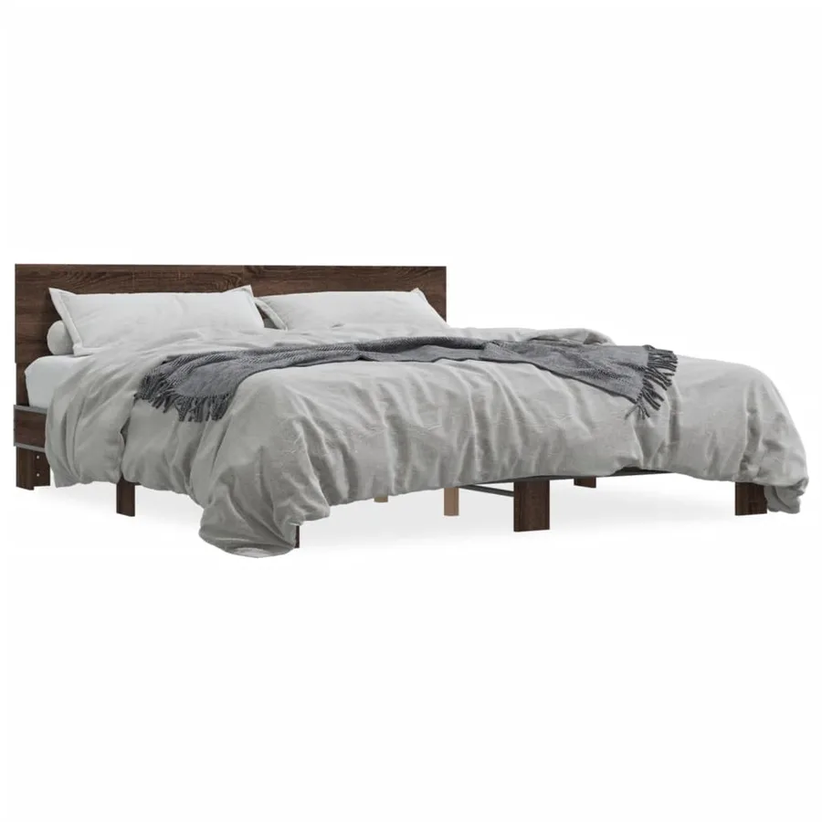 Cadre de lit sans matelas chêne marron 200x200 cm - 2