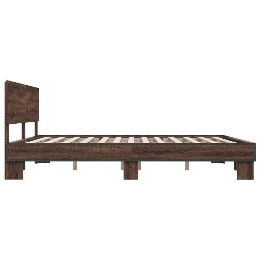 Cadre de lit sans matelas chêne marron 200x200 cm - 5
