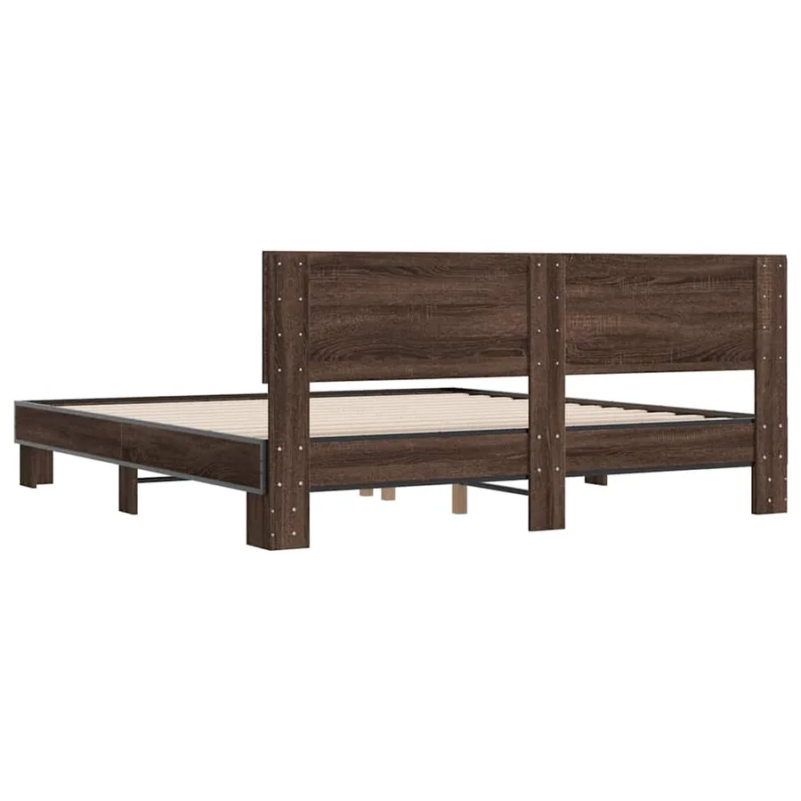 Cadre de lit sans matelas chêne marron 200x200 cm - 6