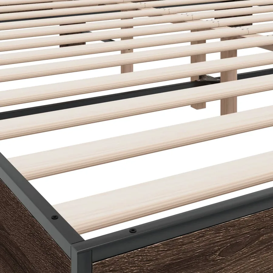 Cadre de lit sans matelas chêne marron 200x200 cm - 7
