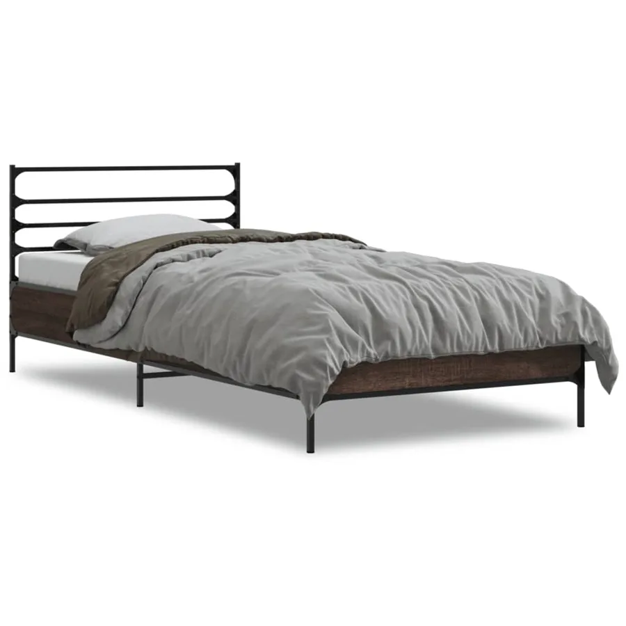Cadre de lit sans matelas chêne marron 90x200 cm - 2
