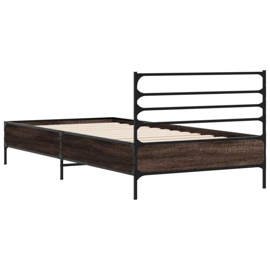 Cadre de lit sans matelas chêne marron 90x200 cm - 6