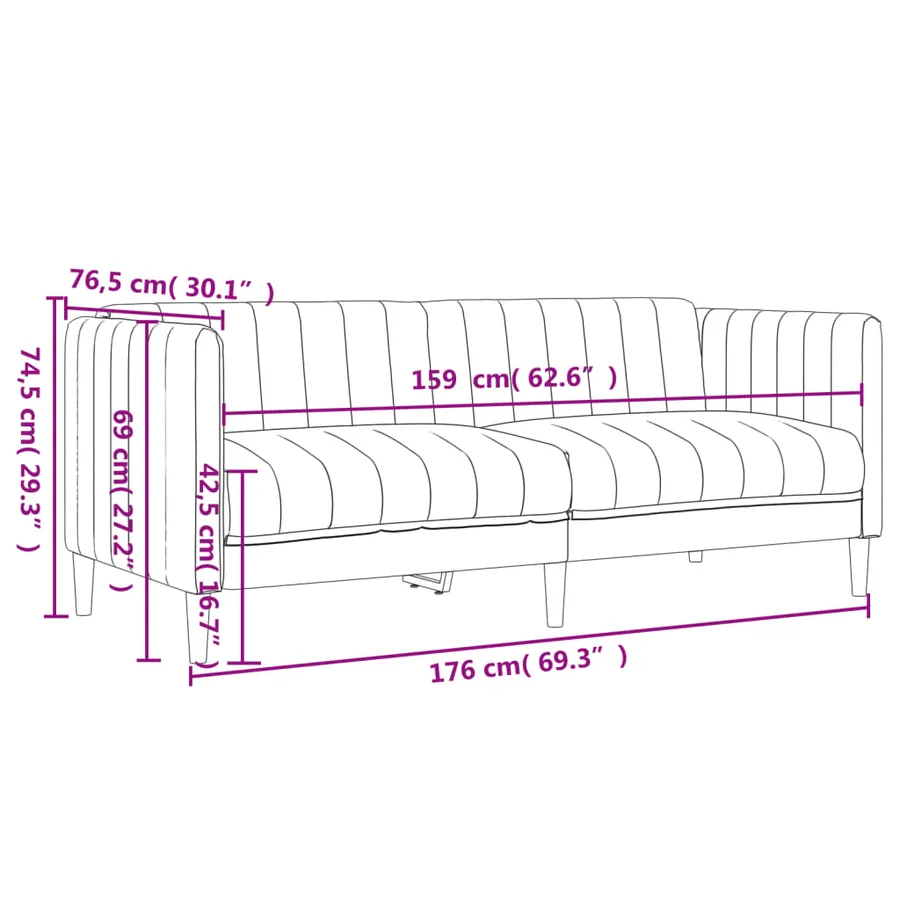 Ensemble de canapés 3 pcs marron tissu - 10
