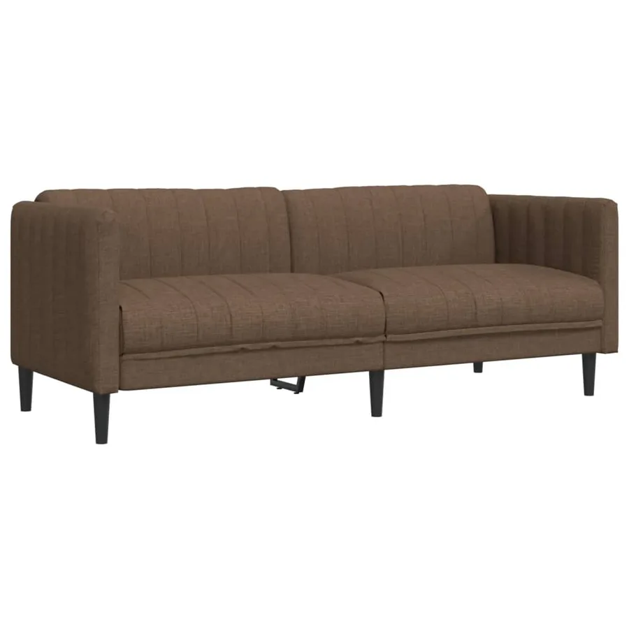 Ensemble de canapés 3 pcs marron tissu - 7
