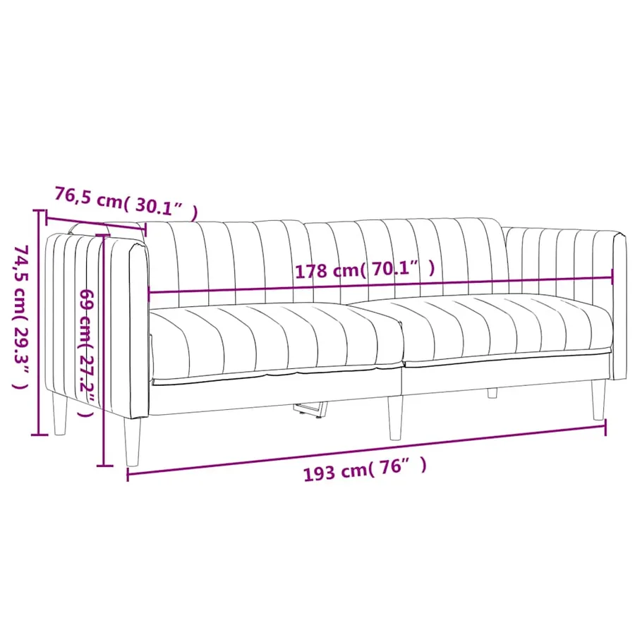 Ensemble de canapés 3 pcs marron tissu - 9