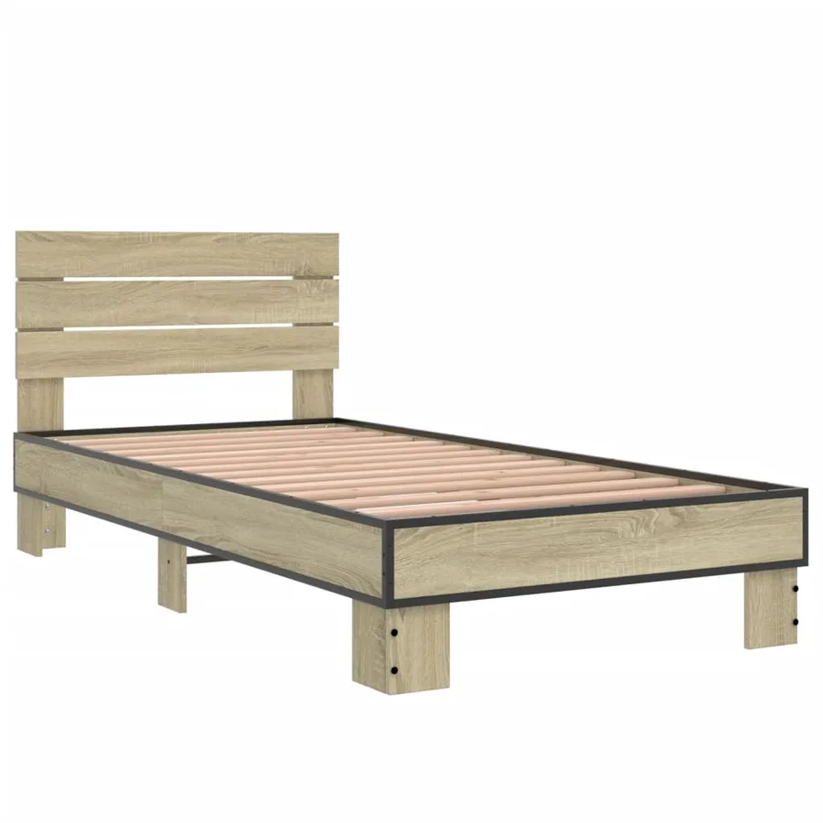 Cadre de lit sans matelas chêne sonoma 90x190 cm - 3