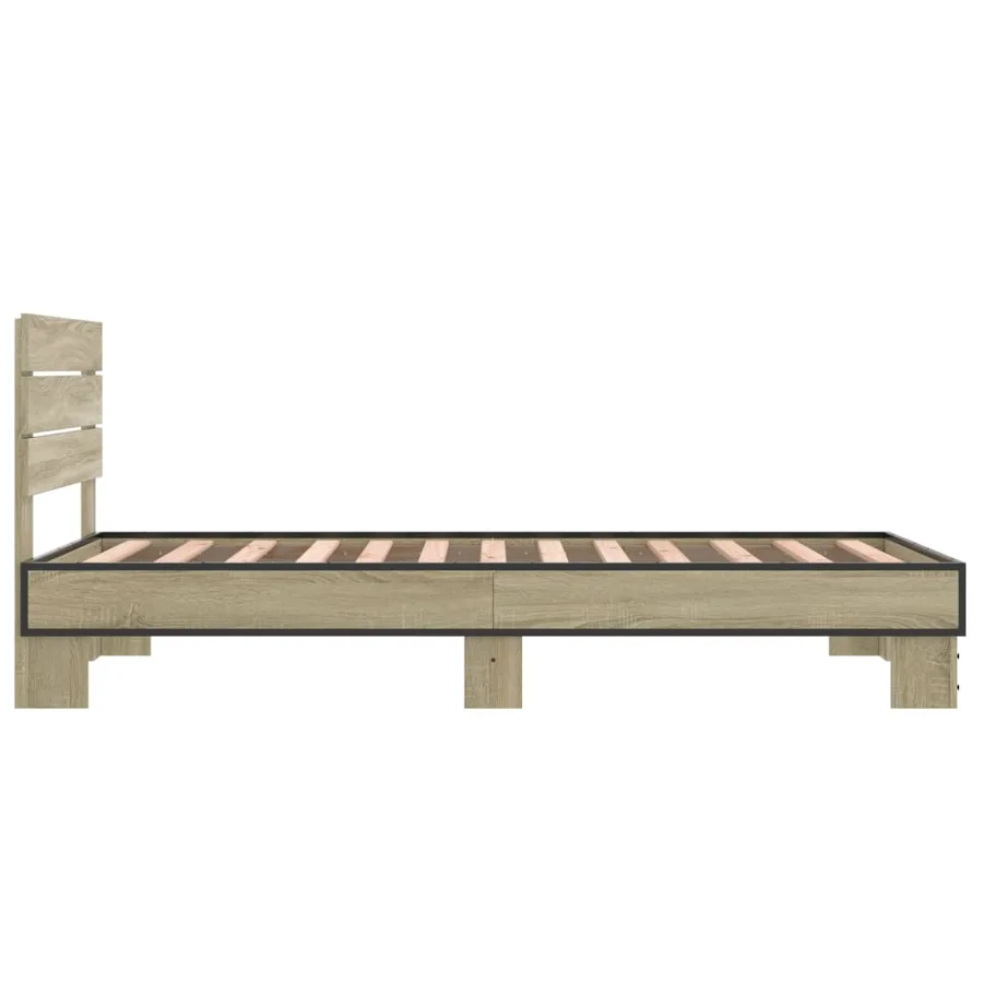 Cadre de lit sans matelas chêne sonoma 90x190 cm - 5
