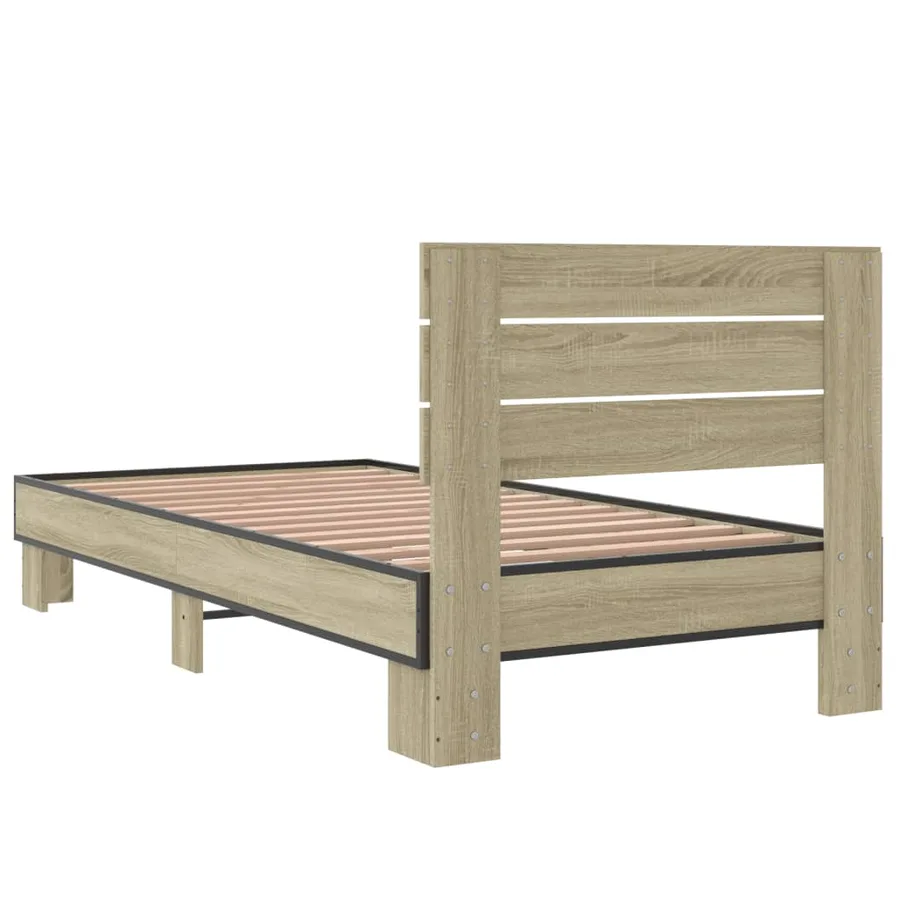 Cadre de lit sans matelas chêne sonoma 90x190 cm - 6