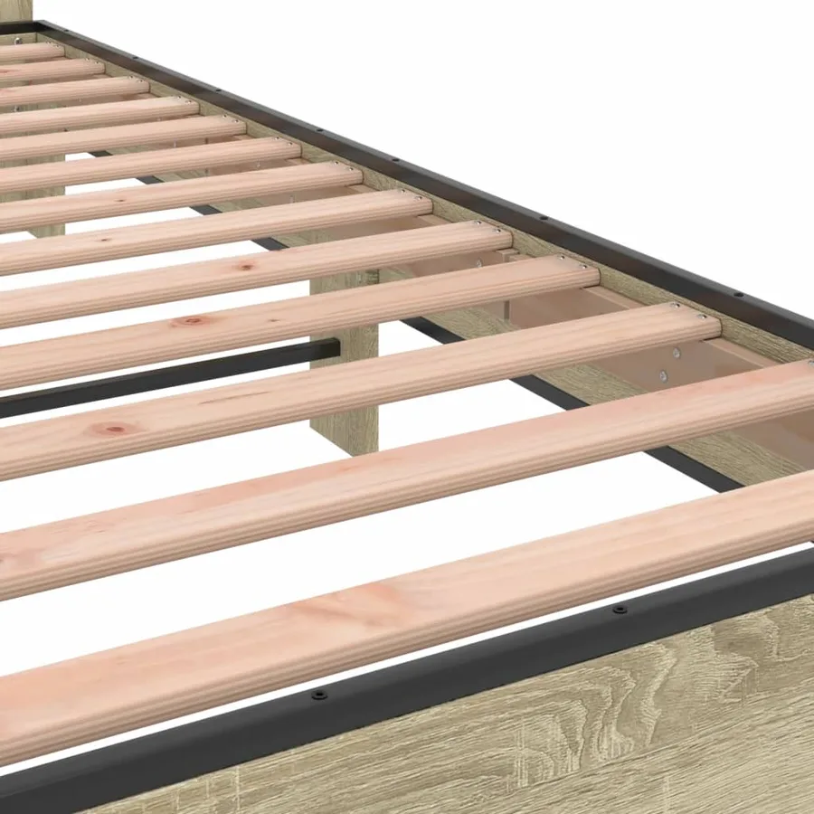Cadre de lit sans matelas chêne sonoma 90x190 cm - 7