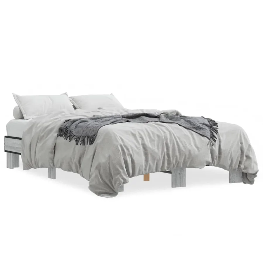 Cadre de lit sans matelas sonoma gris 140x200 cm - 2