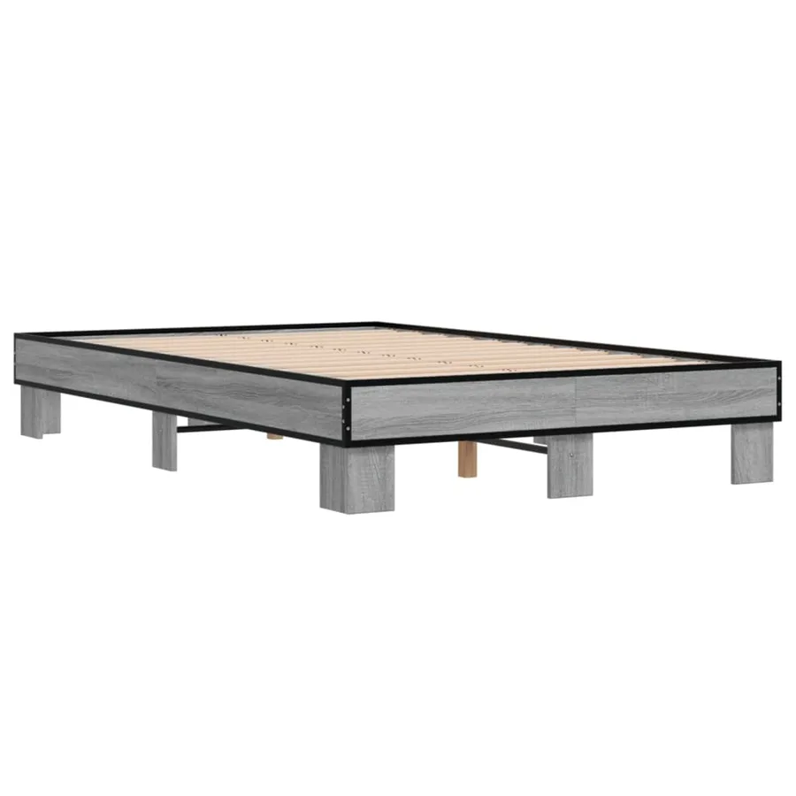 Cadre de lit sans matelas sonoma gris 140x200 cm - 3