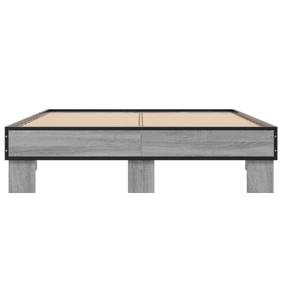 Cadre de lit sans matelas sonoma gris 140x200 cm - 4
