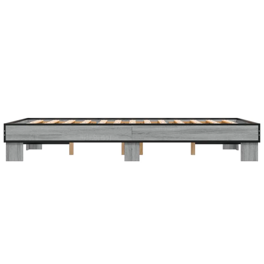Cadre de lit sans matelas sonoma gris 140x200 cm - 5