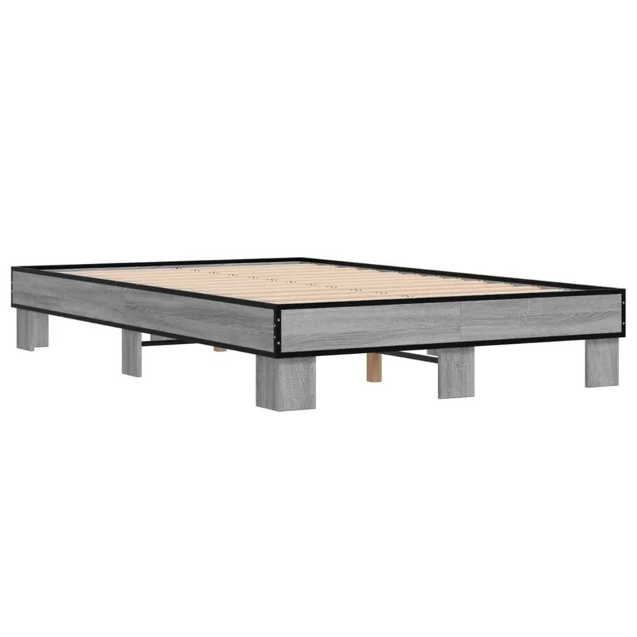 Cadre de lit sans matelas sonoma gris 140x200 cm - 6
