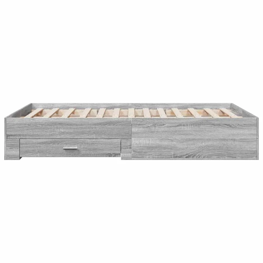 Cadre de lit avec tiroirs sans matelas sonoma gris 135x190 cm - 5