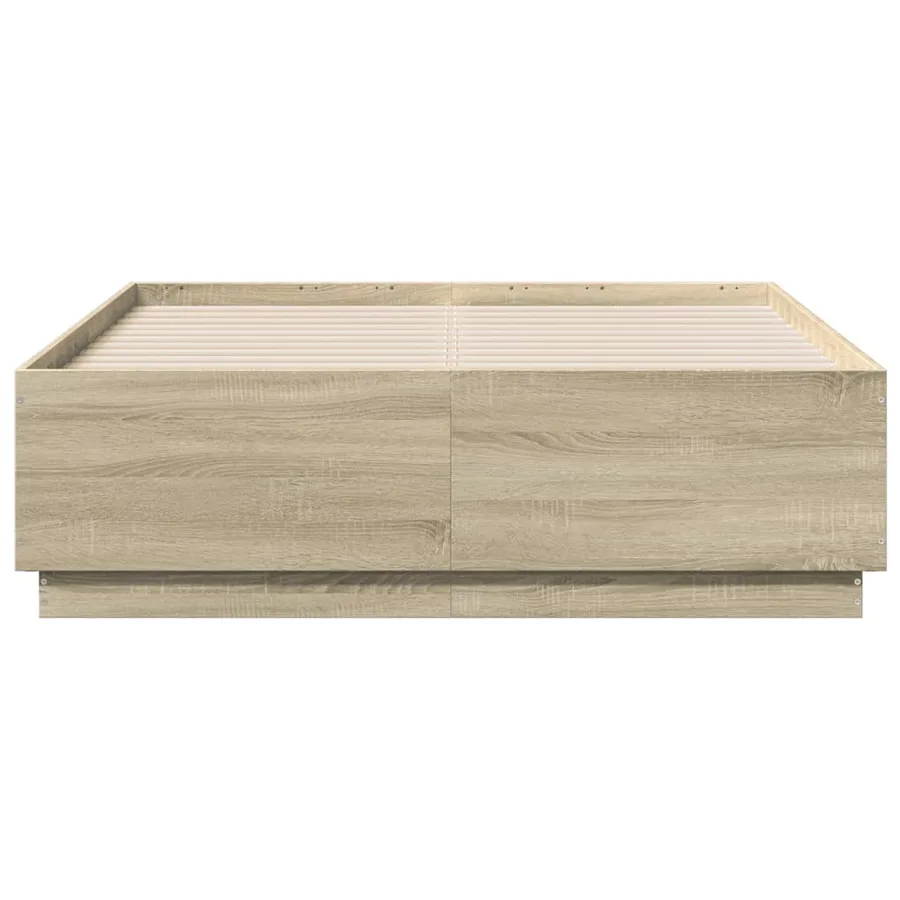 Cadre de lit sans matelas chêne sonoma 135x190 cm - 4