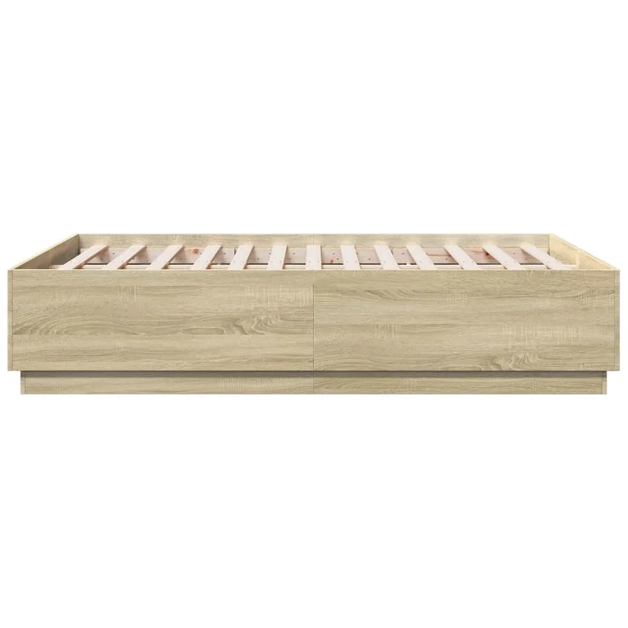 Cadre de lit sans matelas chêne sonoma 135x190 cm - 5