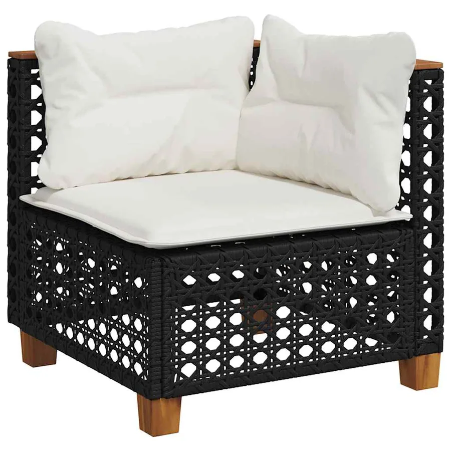 Salon de jardin 7 pcs avec coussins noir résine tressée 63,5 x 63,5 x 62 cm - 66,2 kg - 3