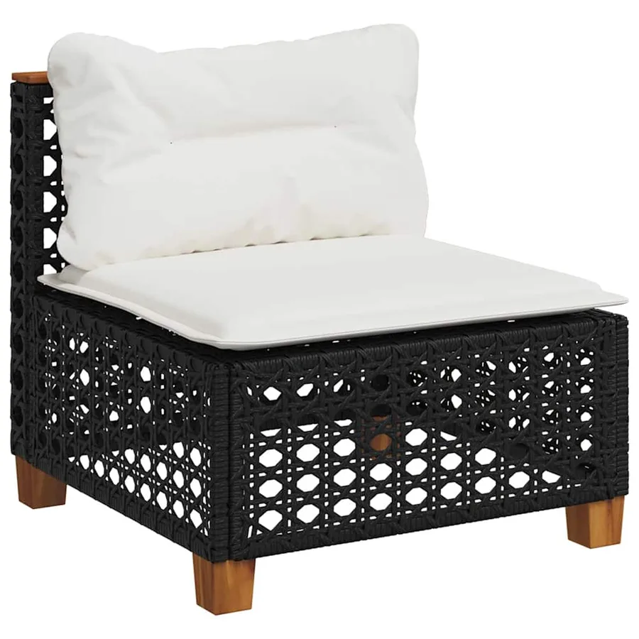 Salon de jardin 7 pcs avec coussins noir résine tressée 63,5 x 63,5 x 62 cm - 66,2 kg - 4