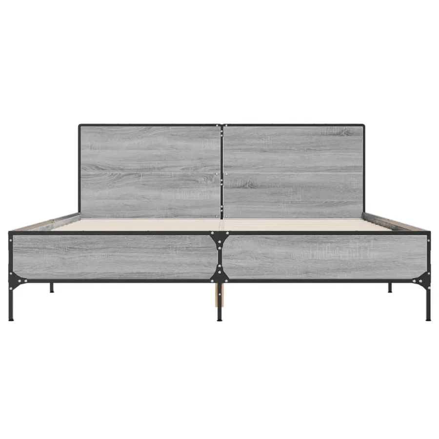 Cadre de lit sans matelas sonoma gris 160x200 cm - 4