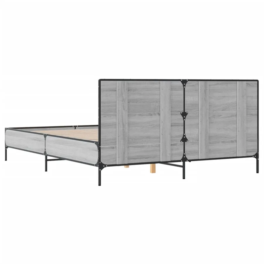Cadre de lit sans matelas sonoma gris 160x200 cm - 6