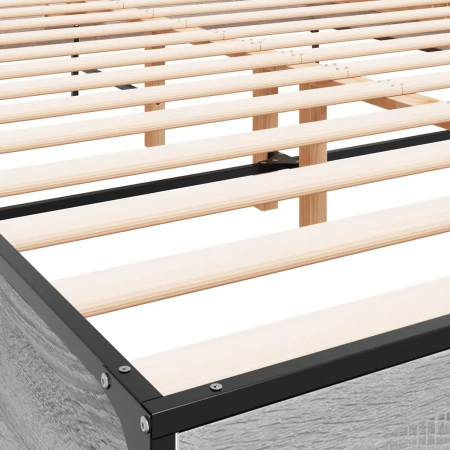 Cadre de lit sans matelas sonoma gris 160x200 cm - 7
