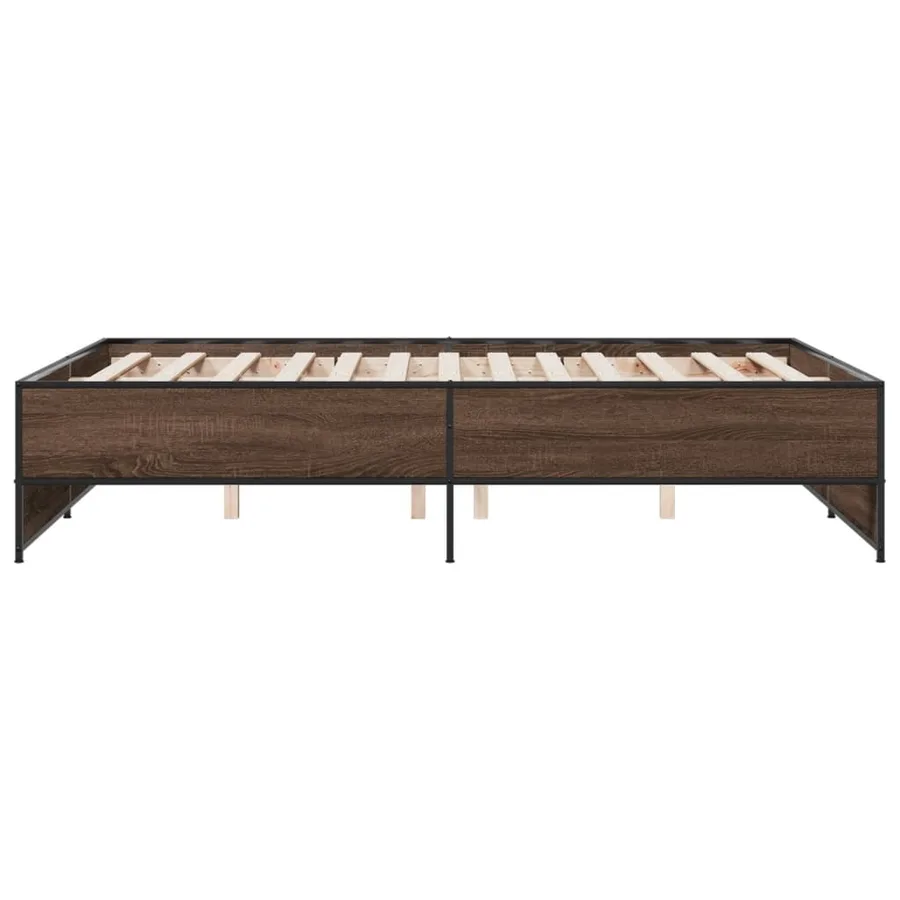 Cadre de lit sans matelas chêne marron 135x190 cm - 5
