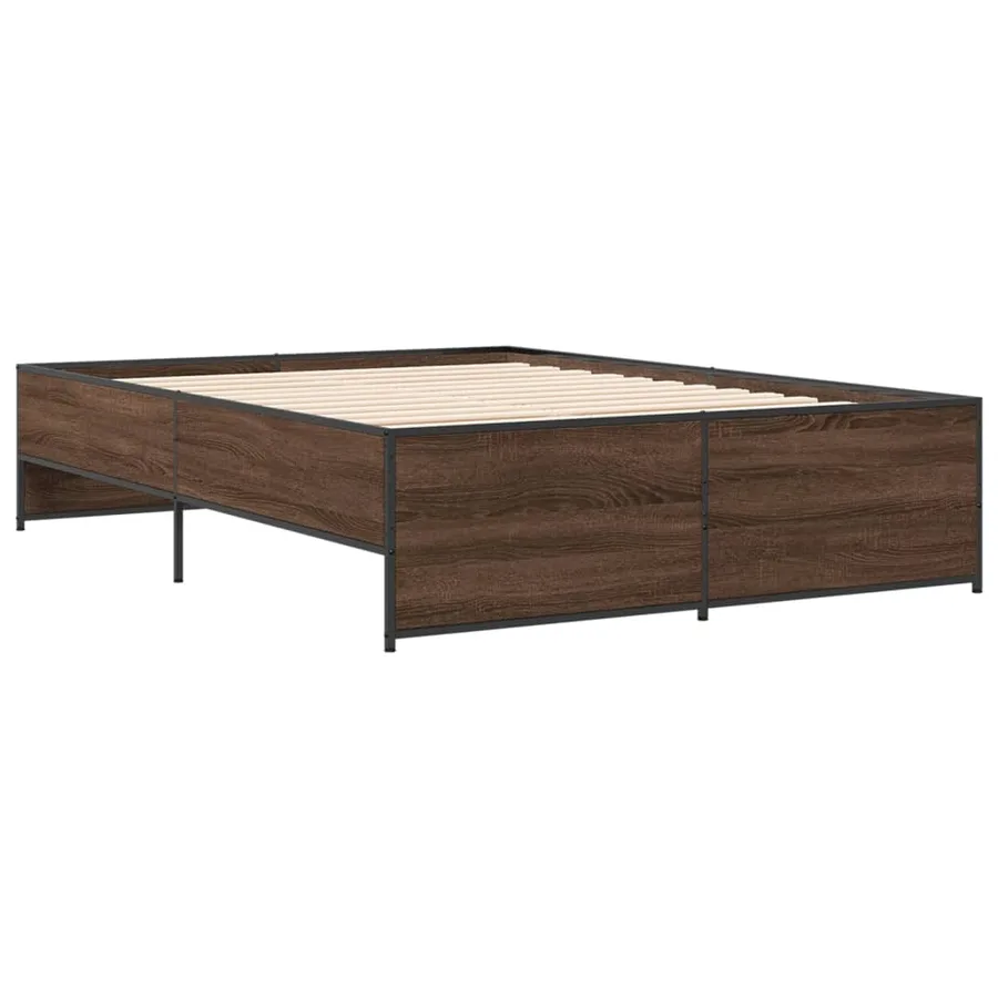 Cadre de lit sans matelas chêne marron 135x190 cm - 6