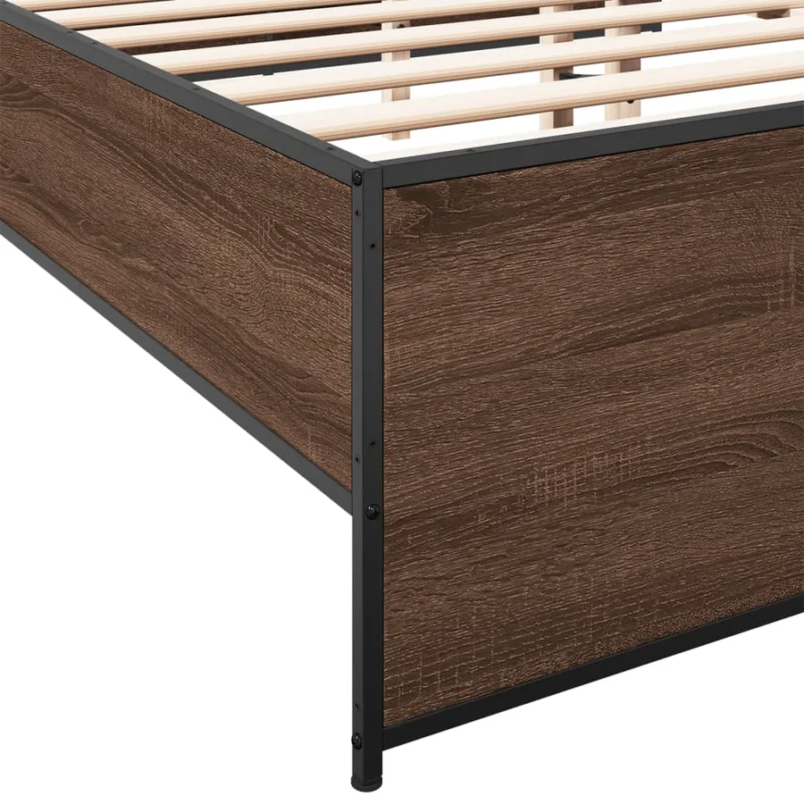 Cadre de lit sans matelas chêne marron 135x190 cm - 7