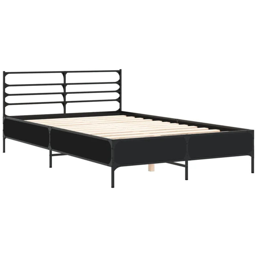 Cadre de lit sans matelas noir 120x190 cm - 3