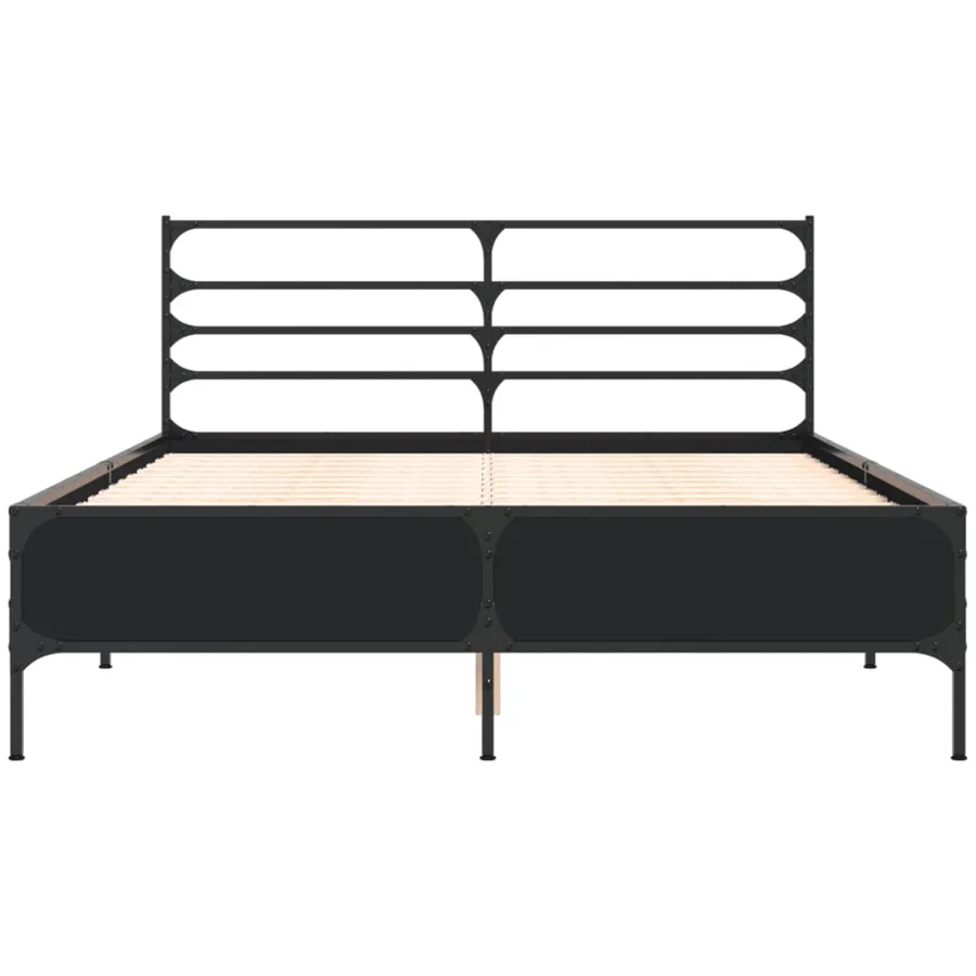 Cadre de lit sans matelas noir 120x190 cm - 4