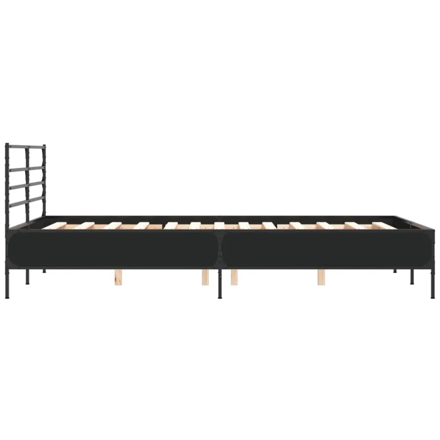 Cadre de lit sans matelas noir 120x190 cm - 5