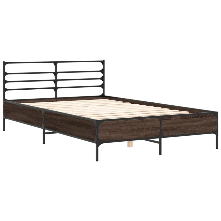 Cadre de lit sans matelas chêne marron 140x200 cm - 3